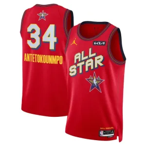 Camiseta Giannis Antetokounmpo All Star 2025 Rojo Swingman para Hombre Camiseta Giannis Antetokounmpo All Star 2025 Rojo Swingman para Hombre