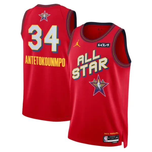 Camiseta Giannis Antetokounmpo All Star 2025 Rojo Swingman para Hombre
