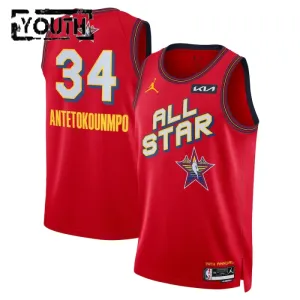 Camiseta Giannis Antetokounmpo All Star 2025 Rojo Swingman para Niño Camiseta Giannis Antetokounmpo All Star 2025 Rojo Swingman para Niño