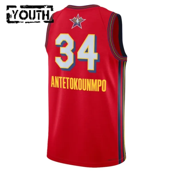 Camiseta Giannis Antetokounmpo All Star 2025 Rojo Swingman para Niño