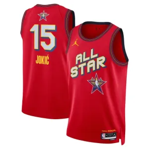 Camiseta Nikola Jokic All Star 2025 Rojo Swingman para Hombre Camiseta Nikola Jokic All Star 2025 Rojo Swingman para Hombre