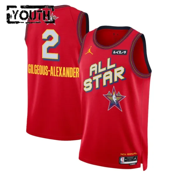 Camiseta Shai Gilgeous Alexander All Star 2025 Rojo Swingman para Niño Camiseta Shai Gilgeous Alexander All Star 2025 Rojo Swingman para Niño