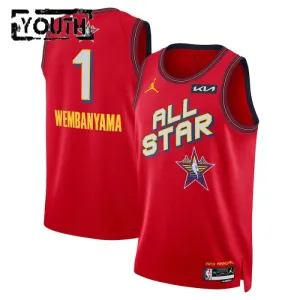 Camiseta Victor Wembanyama All Star 2025 Rojo Swingman para Niño Camiseta Victor Wembanyama All Star 2025 Rojo Swingman para Niño