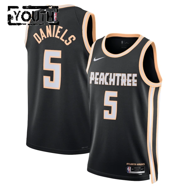 Camiseta Atlanta Hawks Dyson Daniels City Edition 2025-26 Negro Swingman para Niño