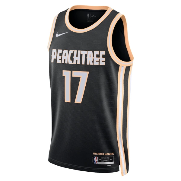 Camiseta Atlanta Hawks Onyeka Okongwu City Edition 2025-26 Negro Swingman para Hombre