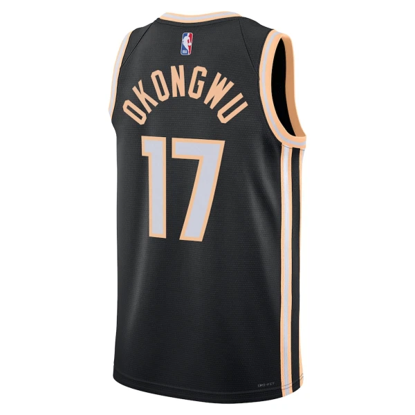 Camiseta Atlanta Hawks Onyeka Okongwu City Edition 2025-26 Negro Swingman para Hombre