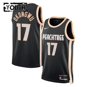 Camiseta Atlanta Hawks Onyeka Okongwu City Edition 2025-26 Negro Swingman para Niño Camiseta Atlanta Hawks Onyeka Okongwu City Edition 2025-26 Negro Swingman para Niño