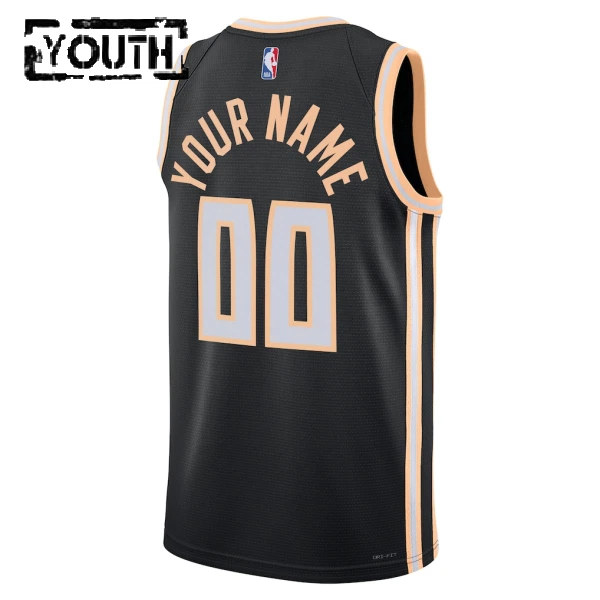 Camiseta Atlanta Hawks Personalizada City Edition 2025-26 Negro Swingman para Niño