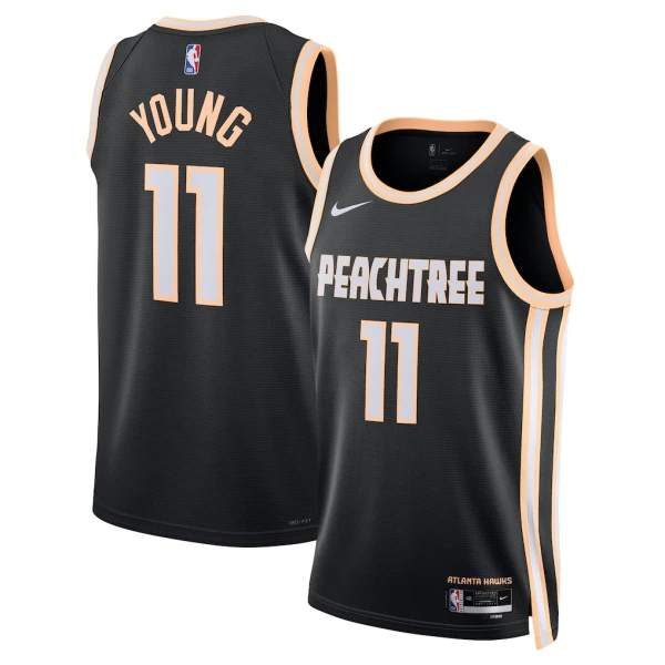 Camiseta Atlanta Hawks Trae Young City Edition 2025-26 Negro Swingman para Hombre