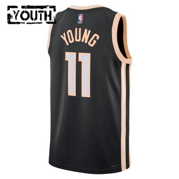 Camiseta Atlanta Hawks Trae Young City Edition 2025-26 Negro Swingman para Niño