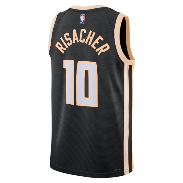 Camiseta Atlanta Hawks Zaccharie Risacher City Edition 2025-26 Negro Swingman para Hombre