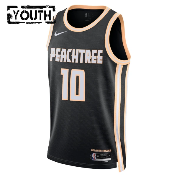 Camiseta Atlanta Hawks Zaccharie Risacher City Edition 2025-26 Negro Swingman para Niño