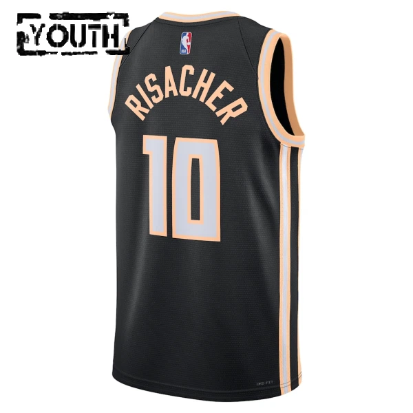 Camiseta Atlanta Hawks Zaccharie Risacher City Edition 2025-26 Negro Swingman para Niño
