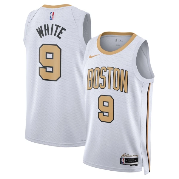 Camiseta Boston Celtics Derrick White City Edition 2025-26 Blanco Swingman para Hombre