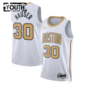Camiseta Boston Celtics Sam Hauser City Edition 2025-26 Blanco Swingman para Niño Camiseta Boston Celtics Sam Hauser City Edition 2025-26 Blanco Swingman para Niño