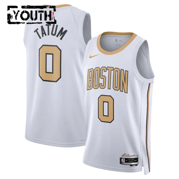 Camiseta Boston Celtics Tatum City Edition 2025-26 Blanco Swingman para Niño