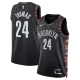 Camiseta Brooklyn Nets Cam Thomas City Edition 2025-26 Negro Swingman para Hombre