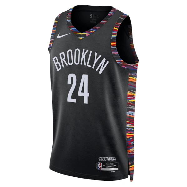 Camiseta Brooklyn Nets Cam Thomas City Edition 2025-26 Negro Swingman para Hombre