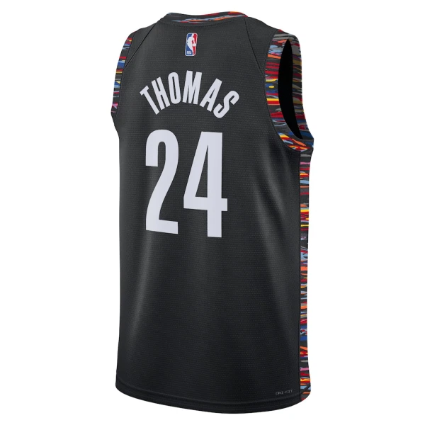 Camiseta Brooklyn Nets Cam Thomas City Edition 2025-26 Negro Swingman para Hombre