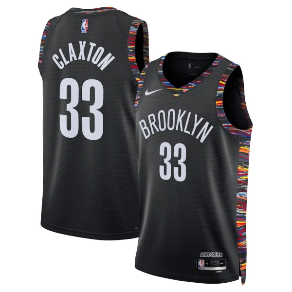 Camiseta Brooklyn Nets Nic Claxton City Edition 2025-26 Negro Swingman para Hombre