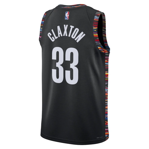 Camiseta Brooklyn Nets Nic Claxton City Edition 2025-26 Negro Swingman para Hombre