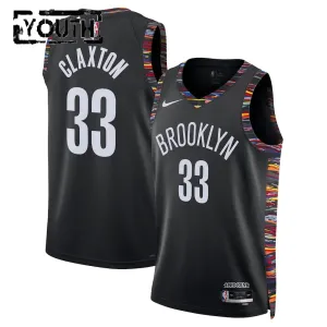 Camiseta Brooklyn Nets Nic Claxton City Edition 2025-26 Negro Swingman para Niño Camiseta Brooklyn Nets Nic Claxton City Edition 2025-26 Negro Swingman para Niño