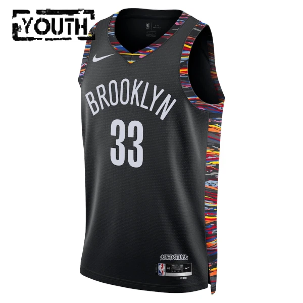 Camiseta Brooklyn Nets Nic Claxton City Edition 2025-26 Negro Swingman para Niño