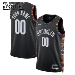 Camiseta Brooklyn Nets Personalizada City Edition 2025-26 Negro Swingman para Niño Camiseta Brooklyn Nets Personalizada City Edition 2025-26 Negro Swingman para Niño