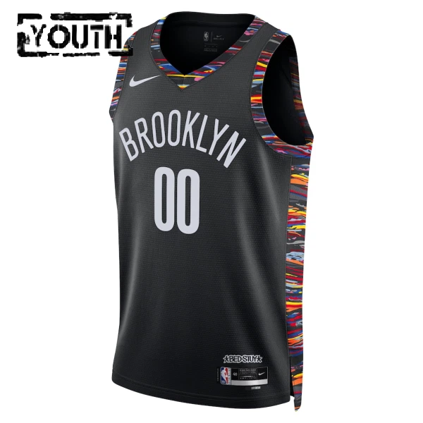 Camiseta Brooklyn Nets Personalizada City Edition 2025-26 Negro Swingman para Niño