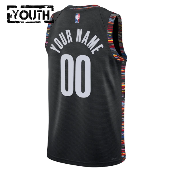 Camiseta Brooklyn Nets Personalizada City Edition 2025-26 Negro Swingman para Niño