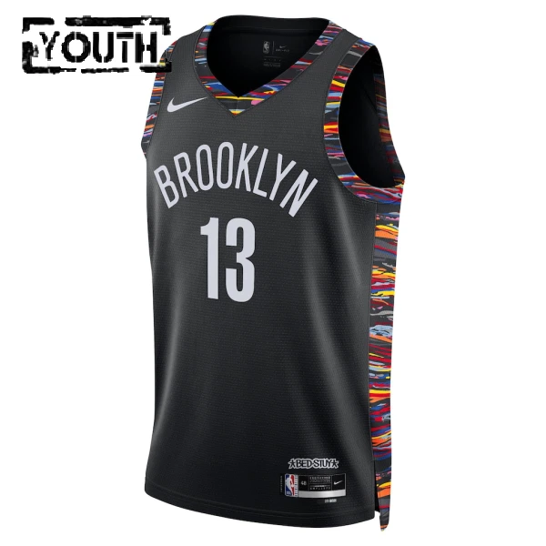 Camiseta Brooklyn Nets Tyrese Martin City Edition 2025-26 Negro Swingman para Niño