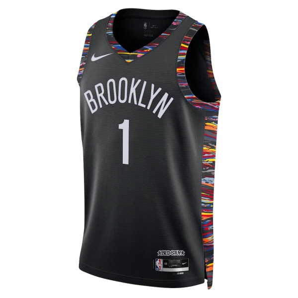 Camiseta Brooklyn Nets Ziaire Williams City Edition 2025-26 Negro Swingman para Hombre