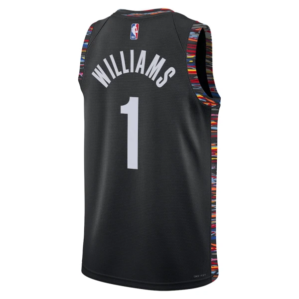 Camiseta Brooklyn Nets Ziaire Williams City Edition 2025-26 Negro Swingman para Hombre
