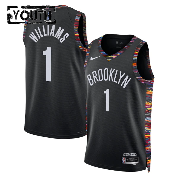 Camiseta Brooklyn Nets Ziaire Williams City Edition 2025-26 Negro Swingman para Niño