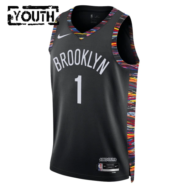 Camiseta Brooklyn Nets Ziaire Williams City Edition 2025-26 Negro Swingman para Niño