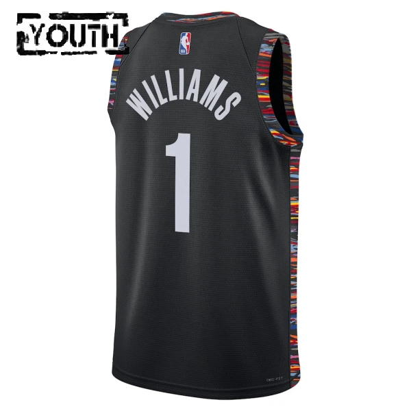 Camiseta Brooklyn Nets Ziaire Williams City Edition 2025-26 Negro Swingman para Niño