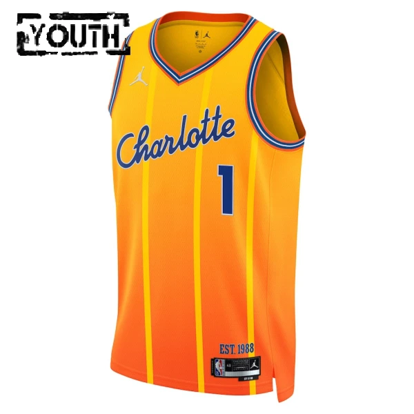 Camiseta Charlotte Hornets Lamelo Ball City Edition 2025-26 Oro Swingman para Niño