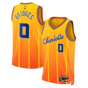 Camiseta Charlotte Hornets Miles Bridges City Edition 2025-26 Oro Swingman para Hombre Camiseta Charlotte Hornets Miles Bridges City Edition 2025-26 Oro Swingman para Hombre