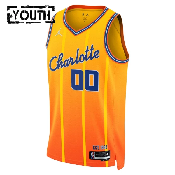 Camiseta Charlotte Hornets Personalizada City Edition 2025-26 Oro Swingman para Niño