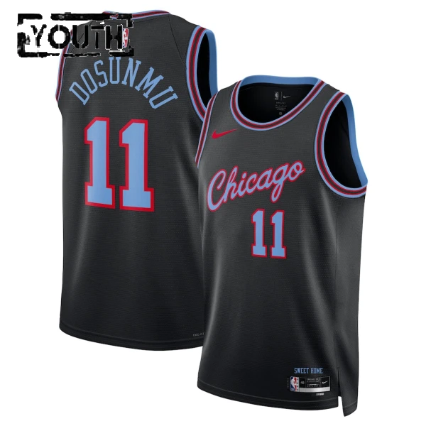 Camiseta Chicago Bulls Ayo Dosunmu City Edition 2025-26 Negro Swingman para Niño