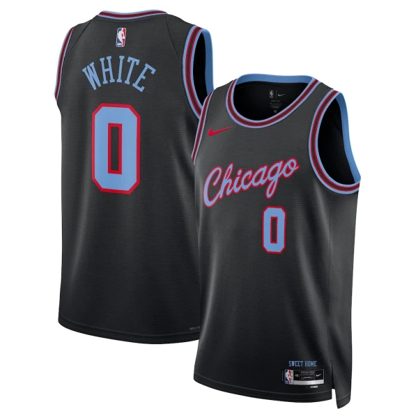 Camiseta Chicago Bulls Coby Black City Edition 2025-26 Negro Swingman para Hombre