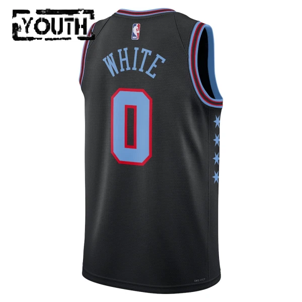 Camiseta Chicago Bulls Coby Black City Edition 2025-26 Negro Swingman para Niño
