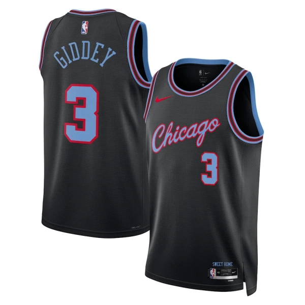 Camiseta Chicago Bulls Josh Giddey City Edition 2025-26 Negro Swingman para Hombre