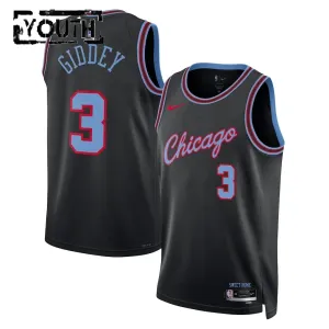 Camiseta Chicago Bulls Josh Giddey City Edition 2025-26 Negro Swingman para Niño Camiseta Chicago Bulls Josh Giddey City Edition 2025-26 Negro Swingman para Niño