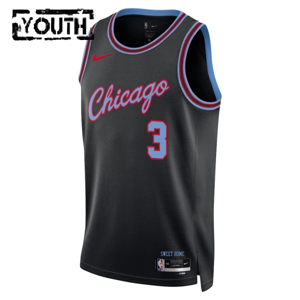 Camiseta Chicago Bulls Josh Giddey City Edition 2025-26 Negro Swingman para Niño