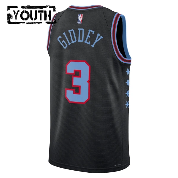Camiseta Chicago Bulls Josh Giddey City Edition 2025-26 Negro Swingman para Niño