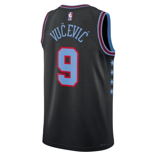 Camiseta Chicago Bulls Nikola Vucevic City Edition 2025-26 Negro Swingman para Hombre