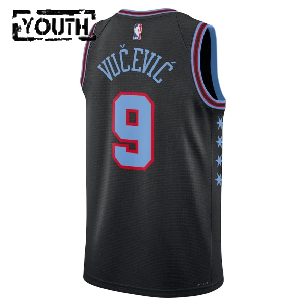 Camiseta Chicago Bulls Nikola Vucevic City Edition 2025-26 Negro Swingman para Niño