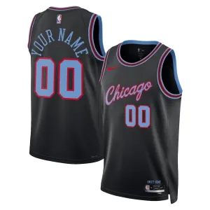 Camiseta Chicago Bulls Personalizada City Edition 2025-26 Negro Swingman para Hombre Camiseta Chicago Bulls Personalizada City Edition 2025-26 Negro Swingman para Hombre