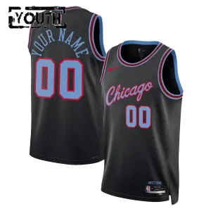 Camiseta Chicago Bulls Personalizada City Edition 2025-26 Negro Swingman para Niño Camiseta Chicago Bulls Personalizada City Edition 2025-26 Negro Swingman para Niño